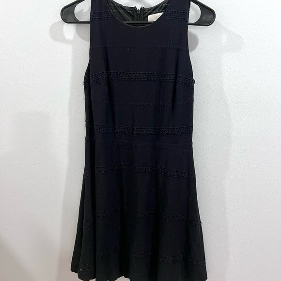 Ann Taylor Loft black eyelet fit and flare dress size 0 - Picture 4 of 8